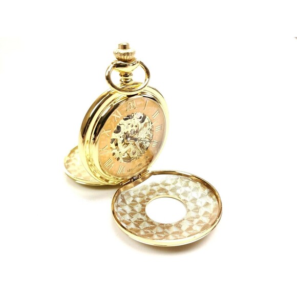 ManChDa Pocket Watch Retro Classic Mechanical Hand-Wind Pocket Watch Steampunk - Picture 4 of 9